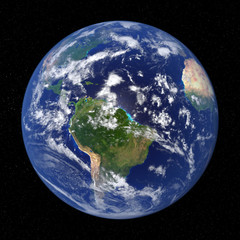 3d render, Earth from space showing Africa, Europe, North America and South America (elements of this image are furnished by NASA)
