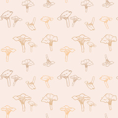 Seamless vector pattern with chanterelles