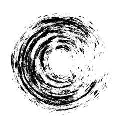 Hand drawn grunge circle shape. Label, logo design element, frame. Brush abstract wave. Vector illustration.