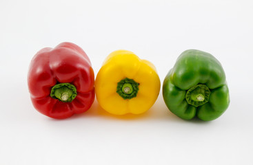 Fresh bell pepper on white background / bell pepper.