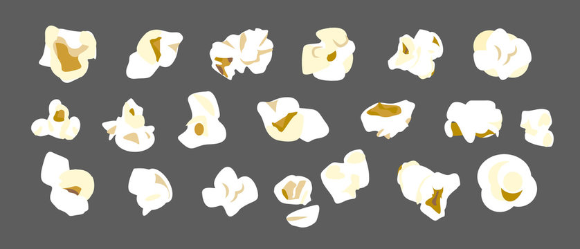 Set of popcorn . Vector. Tasty popcorn of various interesting forms. 