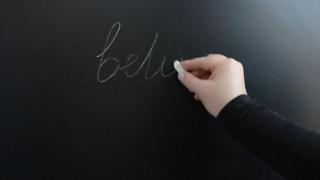 We write the popular phrase on a board.