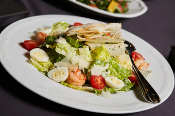 Fresh salad with seafood