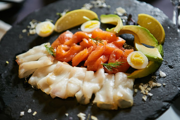 Seafood and salad
