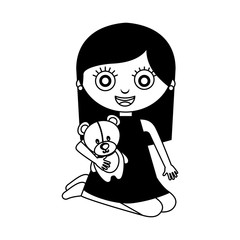 cute little girl character vector illustration design