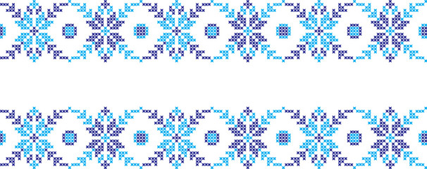 Embroidered cross-national pattern