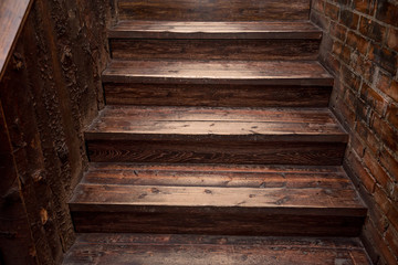 Brown wooden staircase