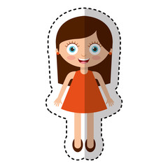 cute little girl character vector illustration design