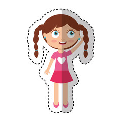 cute little girl character vector illustration design