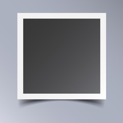 Photo frame isolated on grey background. For your photography and picture. Vector illustration