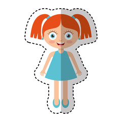 cute little girl character vector illustration design