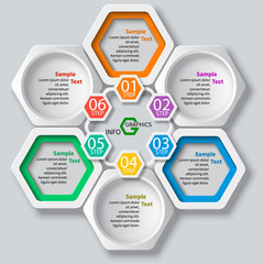 Fototapeta premium Abstract 3D Paper Infographics