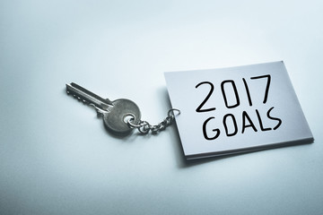 Key to success concept with text 2017 GOALS.