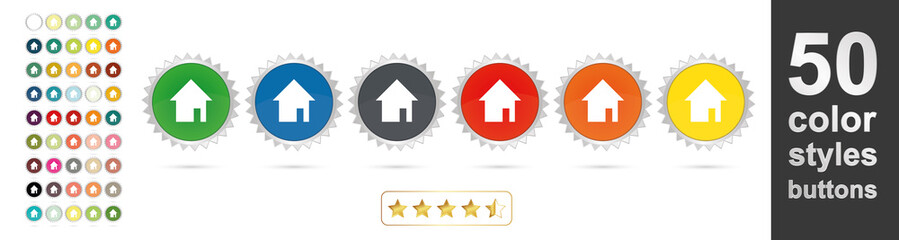 Button - Haus - Hütte - Immobilien