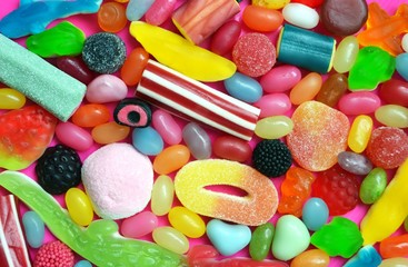 a lot of colourful sweet candy