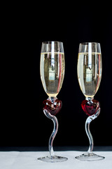 Coupes de champagne Saint-Valentin