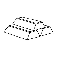 Gold bars isolated icon vector illustration graphic design