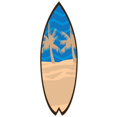 Isolated Surfboard on a white background, Vector illustration