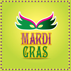 mardi gras vector background with mask and text