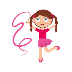 cute little girl character vector illustration design