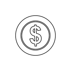 Coin money isolated icon vector illustration graphic design