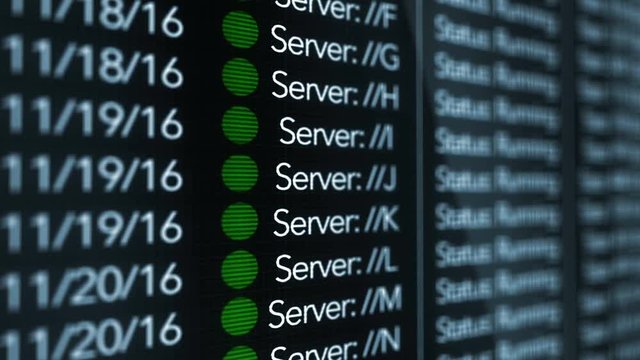 Digital Green Computer Business Network Servers blinking lights