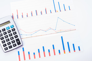 Income, profit, statistics and performance evaluation with diagram