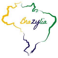 Mapa konturowa Brazylii