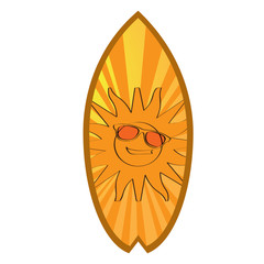 Isolated Surfboard on a white background, Vector illustration