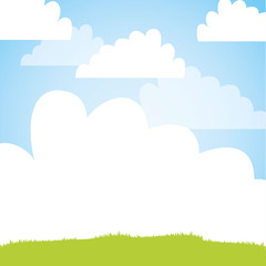 cute field landscape icon vector illustration design
