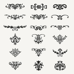 Calligraphic Decorative Design Elements Vintage Vector Illustration