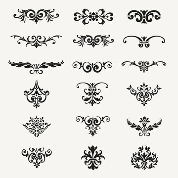 Calligraphic Decorative Design Elements Vintage Vector Illustration