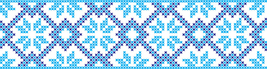 Embroidered cross-national pattern