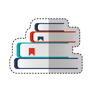 text book pile isolated icon vector illustration design