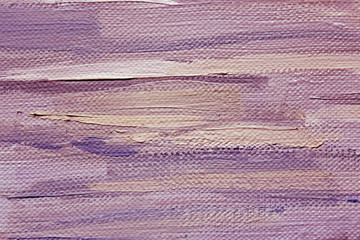 Large brushstrokes of purple and violet oil paint on canvas. Abstract background. 