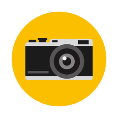 photographic camera with flash icon vector illustration design