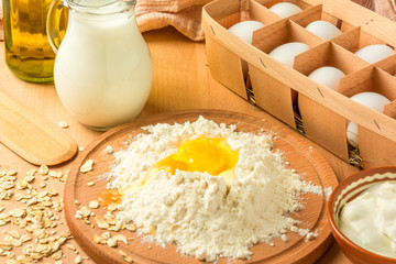 ingredients for making pancakes