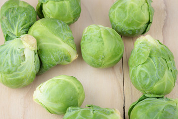 Organic raw brussels sprouts.