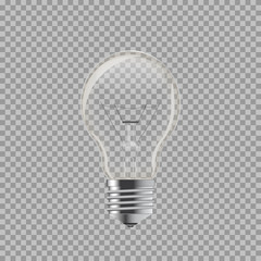 Light bulb. Realistic style lamp. Vector isolated
