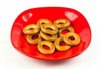 small bagels on a white background