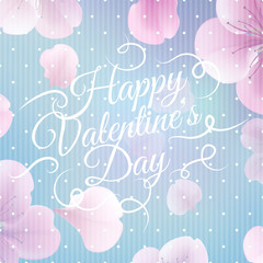 elegant soft color Valentine card with flowers