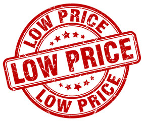 low price red grunge stamp