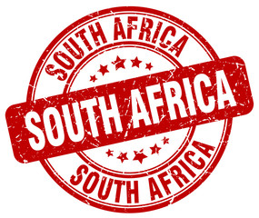 South Africa red grunge round vintage rubber stamp