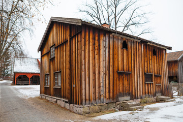 Fototapeta na wymiar Traditional Norwegian Houses. The Norwegian Museum of Cultural History, Oslo.