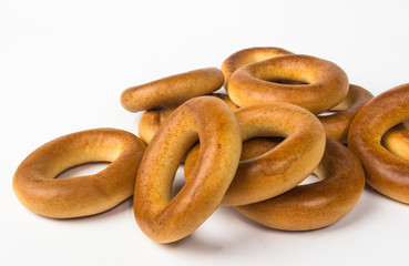 small bagels on a white background