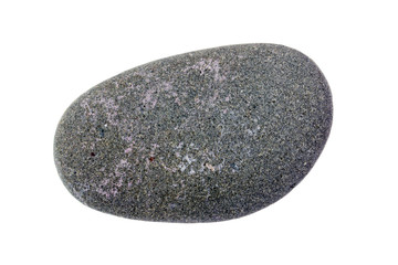Pebble from beach against a white background