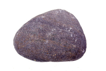 Pebble from beach against a white background