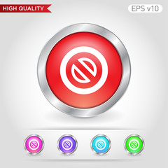 Obraz premium Colored icon or button of stop symbol with background