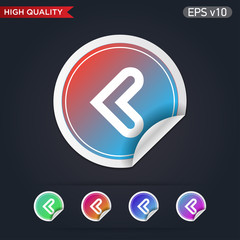 Colored icon or button of left arrow symbol with background