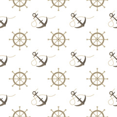 Pattern with anchors and ship's wheels